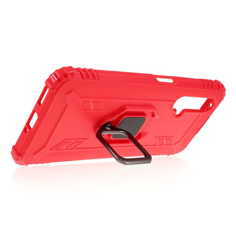 Finger Ring Kickstand Anti-drop TPU Protective Cover for Realme X50 5G - Red