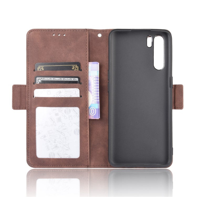 Multiple Card Slots Wallet Leather Protective Cover for OPPO A91 / OPPO F15 / OPPO Reno3 (Southeast Asian Version) - Brown