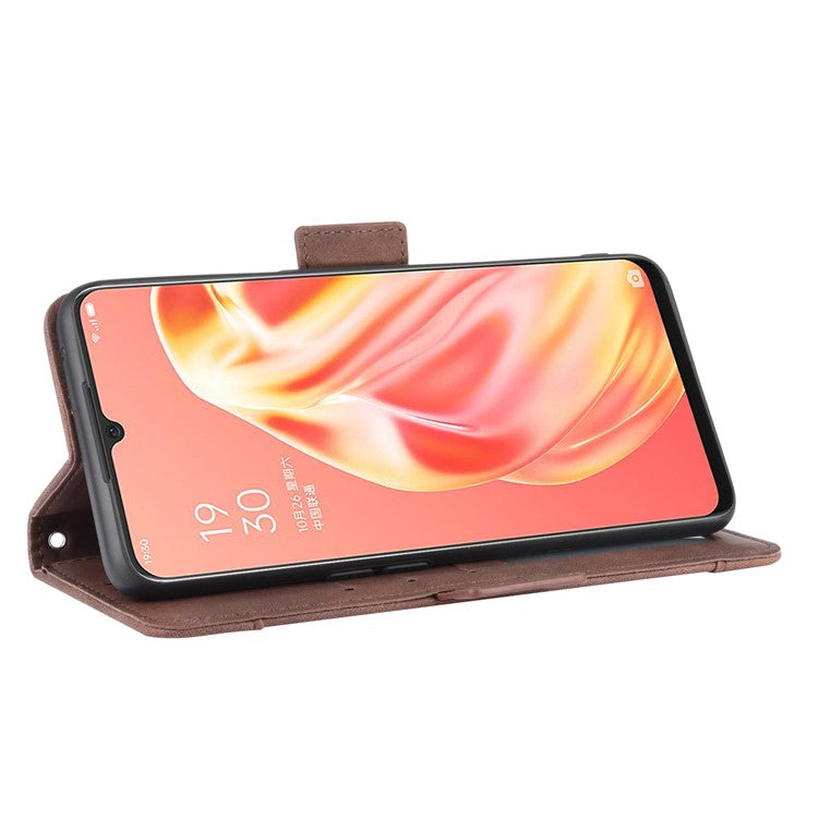 Multiple Card Slots Wallet Leather Protective Cover for OPPO A91 / OPPO F15 / OPPO Reno3 (Southeast Asian Version) - Brown