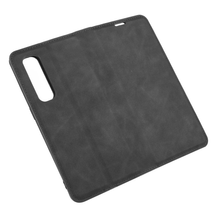 Silky Touch Stylish Auto-absorbed Flip Leather Shell for Oppo Find X2 Pro - Black