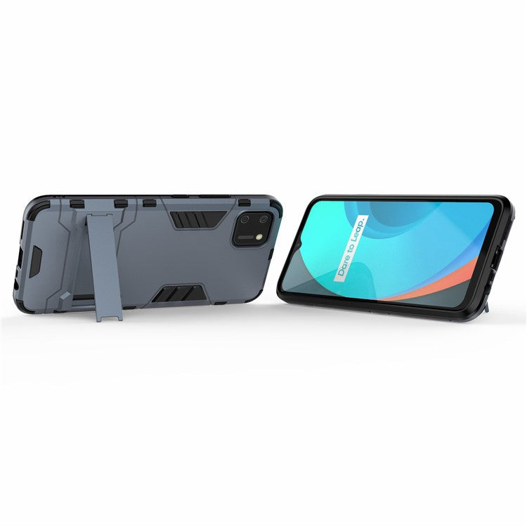 Plastic + TPU Hybrid Case with Kickstand for Realme C11 - Blue