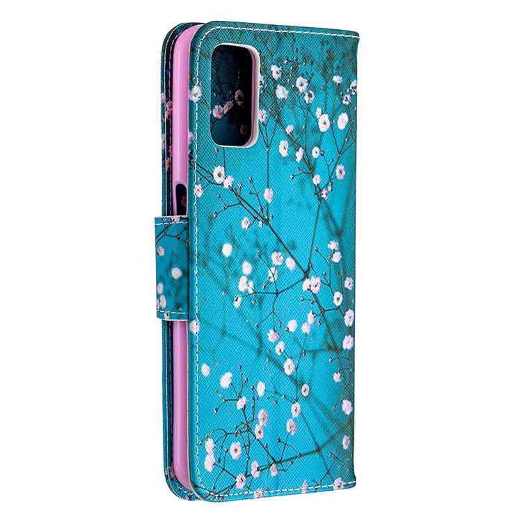 Pattern Printing Leather Wallet Case for OPPO A72/A52/A92 - Tree with Flowers