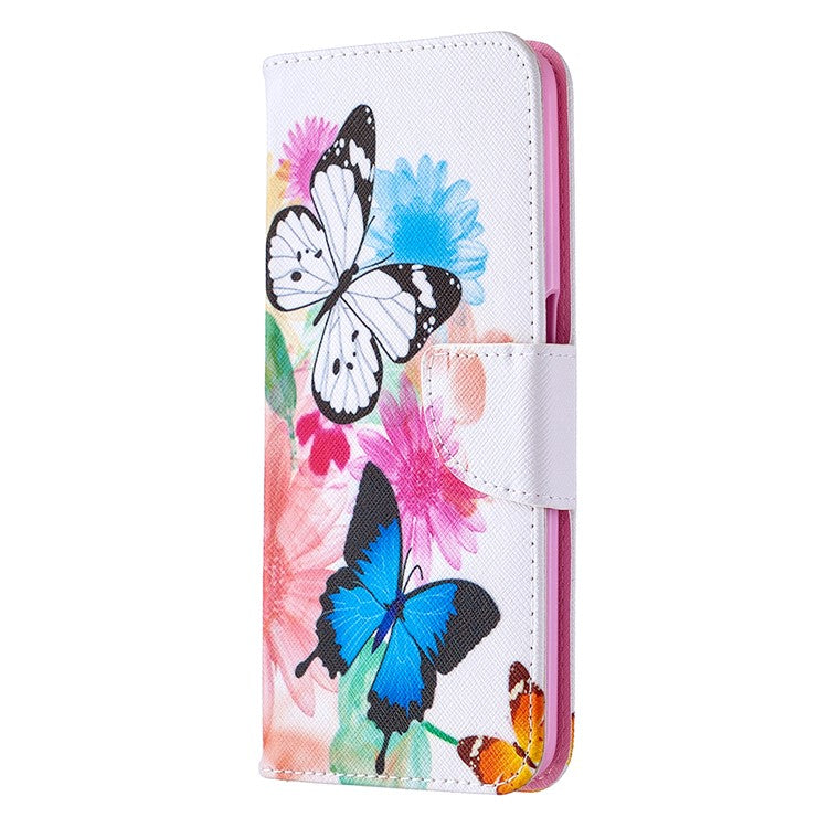 Pattern Printing Leather Wallet Case for OPPO A72/A52/A92 - Vivid Butterflies