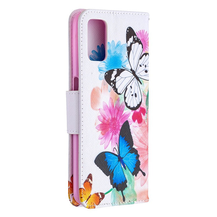 Pattern Printing Leather Wallet Case for OPPO A72/A52/A92 - Vivid Butterflies