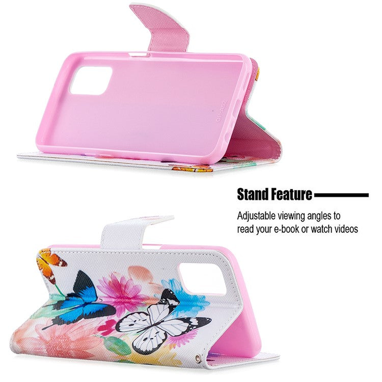 Pattern Printing Leather Wallet Case for OPPO A72/A52/A92 - Vivid Butterflies