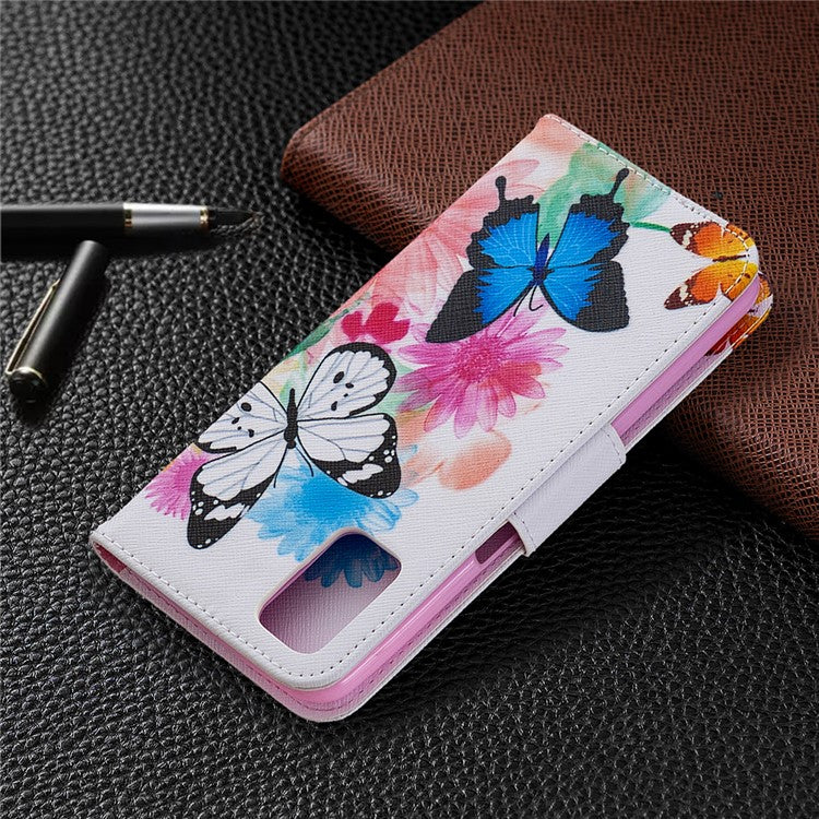 Pattern Printing Leather Wallet Case for OPPO A72/A52/A92 - Vivid Butterflies