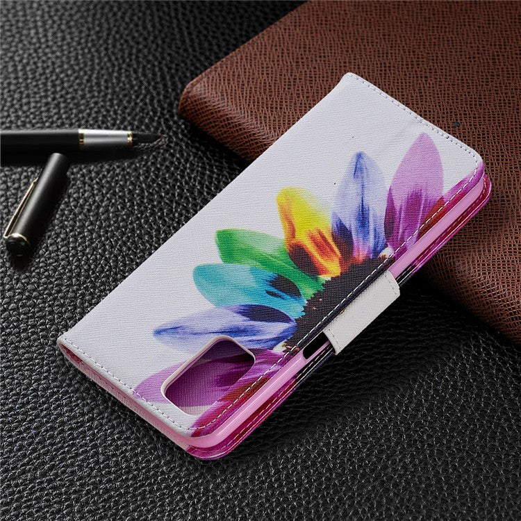Pattern Printing Leather Wallet Case for OPPO A72/A52/A92 - Colorful Petals