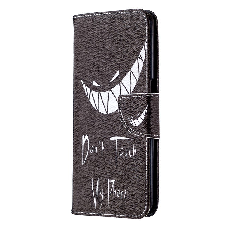 Pattern Printing Leather Wallet Case for OPPO A72/A52/A92 - Do not Touch My Phone