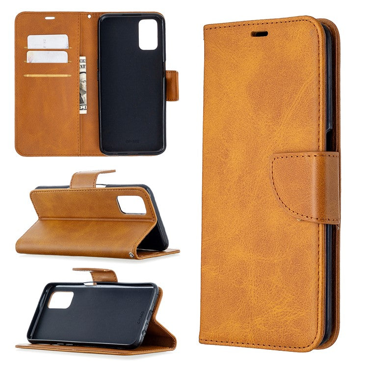 Leather Stand Case with Card Slots for OPPO A72/A52/A92 - Brown