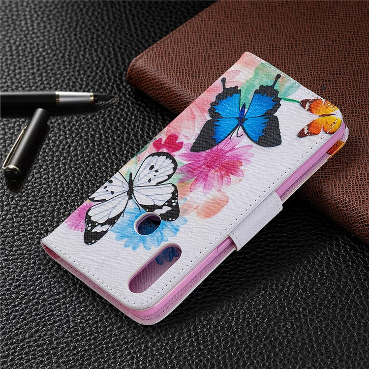 Pattern Printing Leather Wallet Shell Case for OPPO A31 (2020)/A81 - Vivid Butterflies