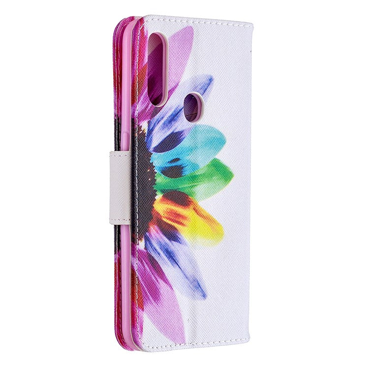 Pattern Printing Leather Wallet Shell Case for OPPO A31 (2020)/A81 - Colorful Petals