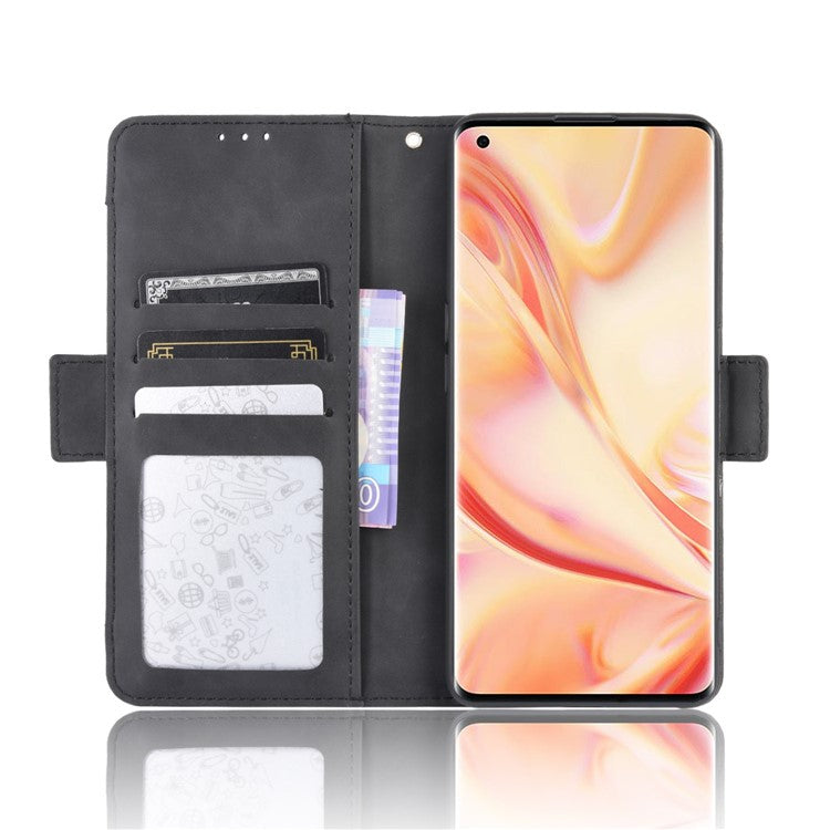 Wallet Stand Flip Leather Phone Cover for Oppo Find X2 Pro - Black
