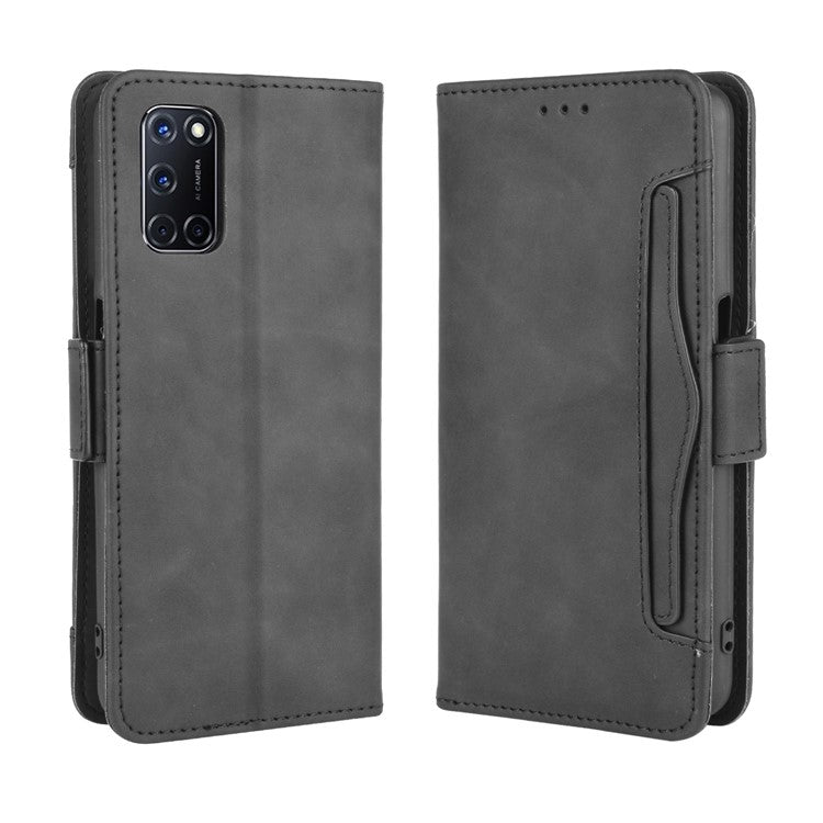 Wallet Stand Flip Leather Protective Case for OPPO A52/A72/A92 - Black