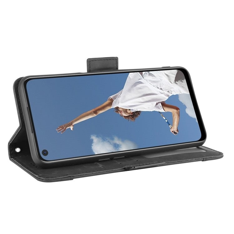 Wallet Stand Flip Leather Protective Case for OPPO A52/A72/A92 - Black