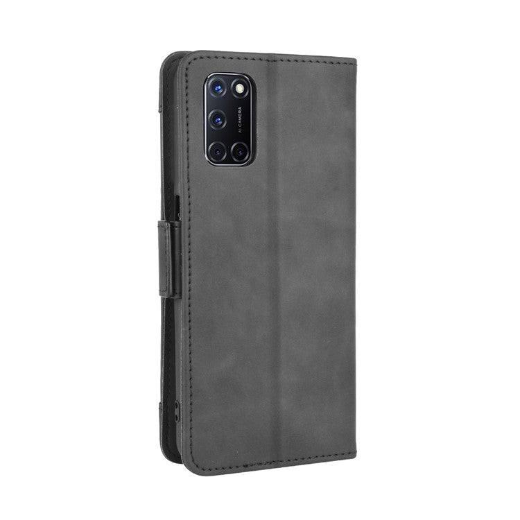 Wallet Stand Flip Leather Protective Case for OPPO A52/A72/A92 - Black