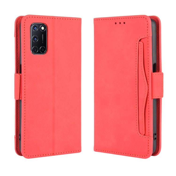 Wallet Stand Flip Leather Protective Case for OPPO A52/A72/A92 - Red
