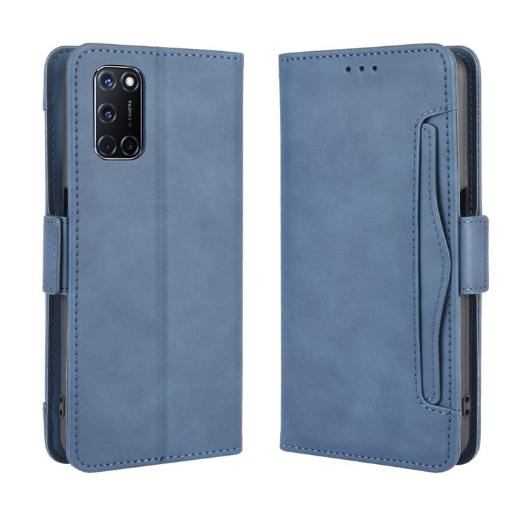Wallet Stand Flip Leather Protective Case for OPPO A52/A72/A92 - Blue