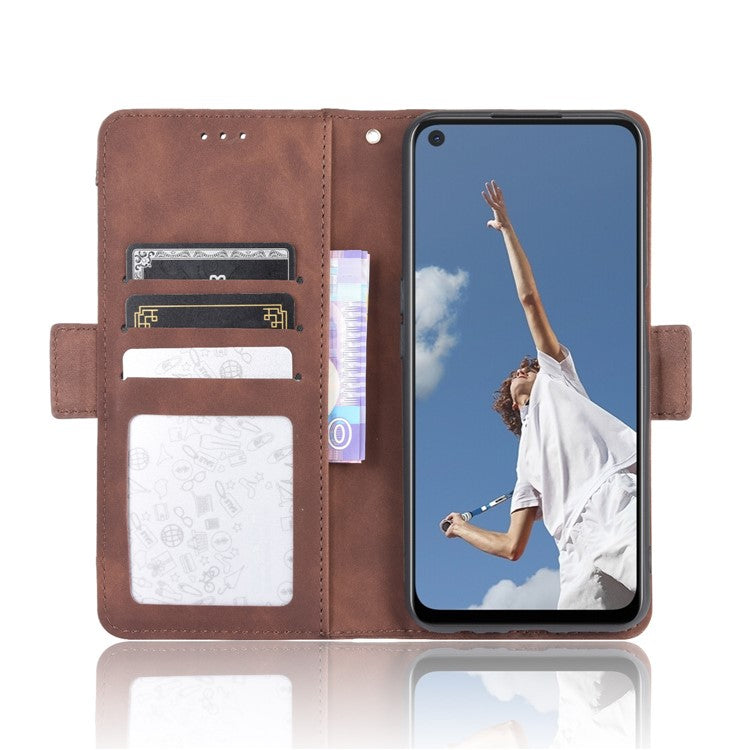 Wallet Stand Flip Leather Protective Case for OPPO A52/A72/A92 - Brown