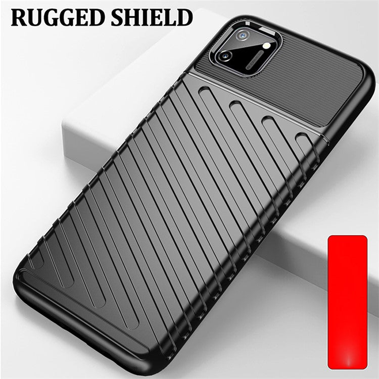 Thunder Series Twill Texture TPU Protection Case for Realme C11 - Black