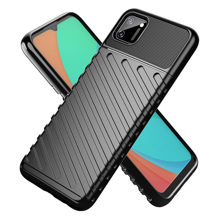 Thunder Series Twill Texture TPU Protection Case for Realme C11 - Black