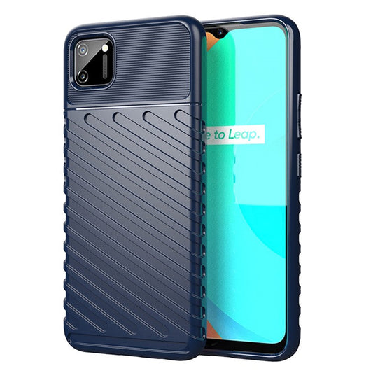 Thunder Series Twill Texture TPU Protection Case for Realme C11 - Blue