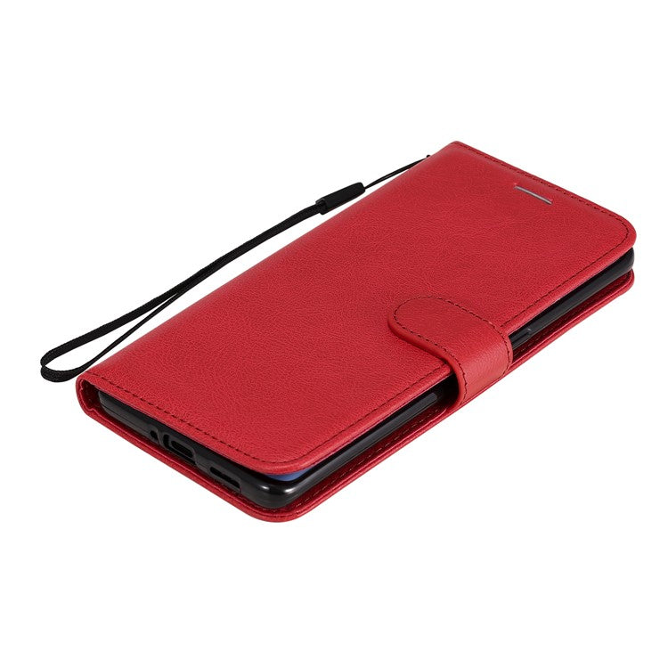 KT Leather Series-2 Solid ColorWallet Stand Leather Shell with Strap for Oppo Reno3 Pro 5G / Find X2 Neo (Overseas Version) - Red