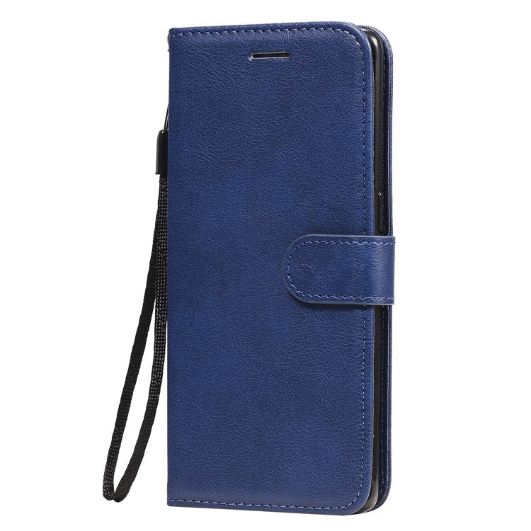 KT Leather Series-2 Solid ColorWallet Stand Leather Shell with Strap for Oppo Reno3 Pro 5G / Find X2 Neo (Overseas Version) - Blue