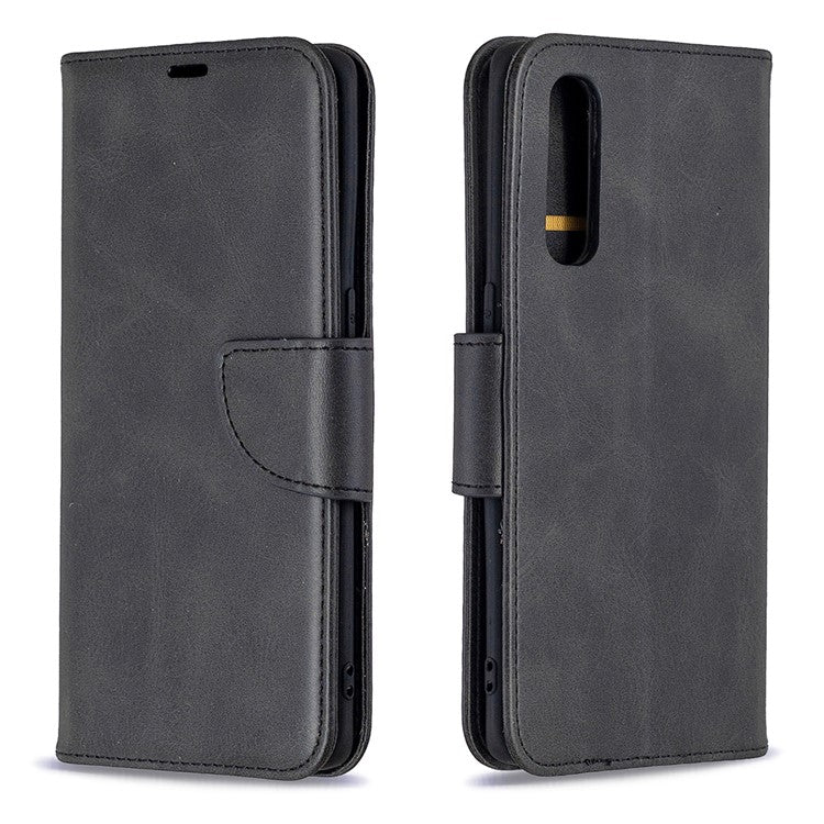 With Wallet Leather Shell Unique Design Case for Oppo Find X2 Neo - Black