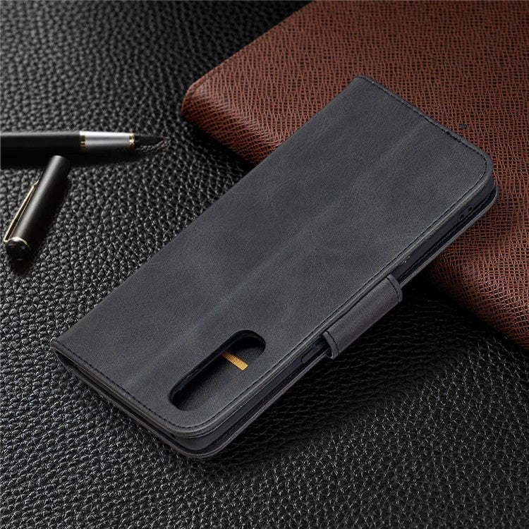 With Wallet Leather Shell Unique Design Case for Oppo Find X2 Neo - Black