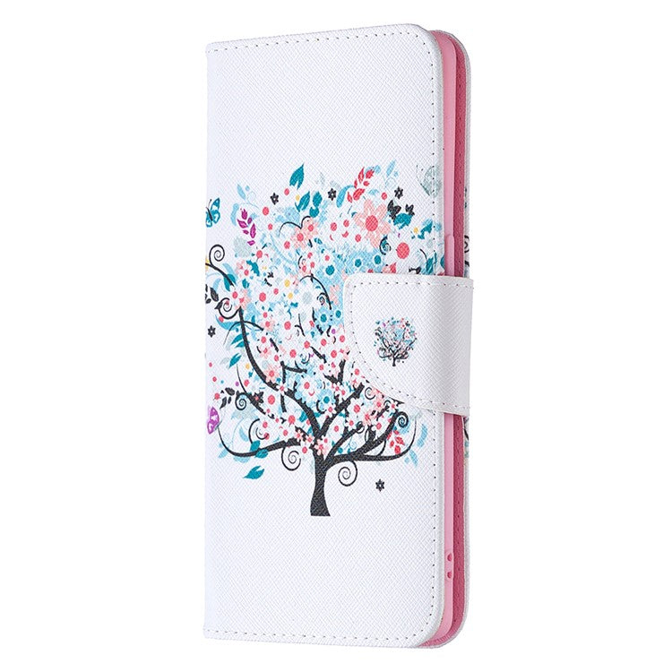 Pattern Printing Skin Magnetic Leather with Wallet Case for Oppo Find X2 Neo - Flowered Tree