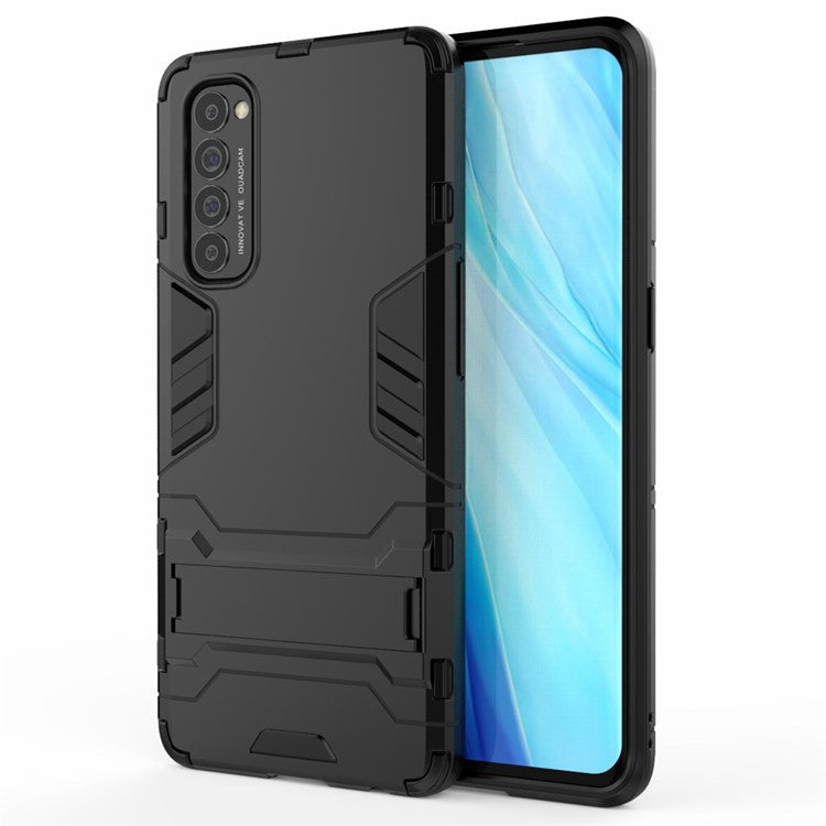 PC + TPU Cover with Kickstand for Oppo Reno4 Pro 4G - Black