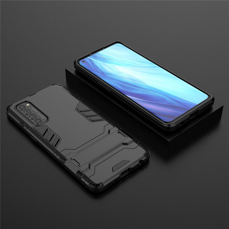 PC + TPU Cover with Kickstand for Oppo Reno4 Pro 4G - Black