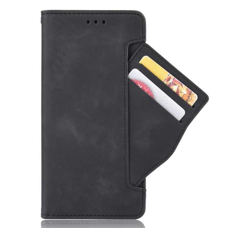 Multiple Card Slots Leather with Wallet Cell Phone Cover for Oppo A53/A32 (2020) - Black