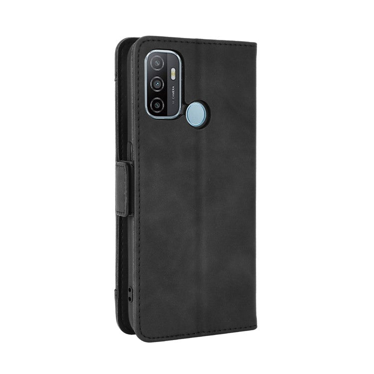 Multiple Card Slots Leather with Wallet Cell Phone Cover for Oppo A53/A32 (2020) - Black