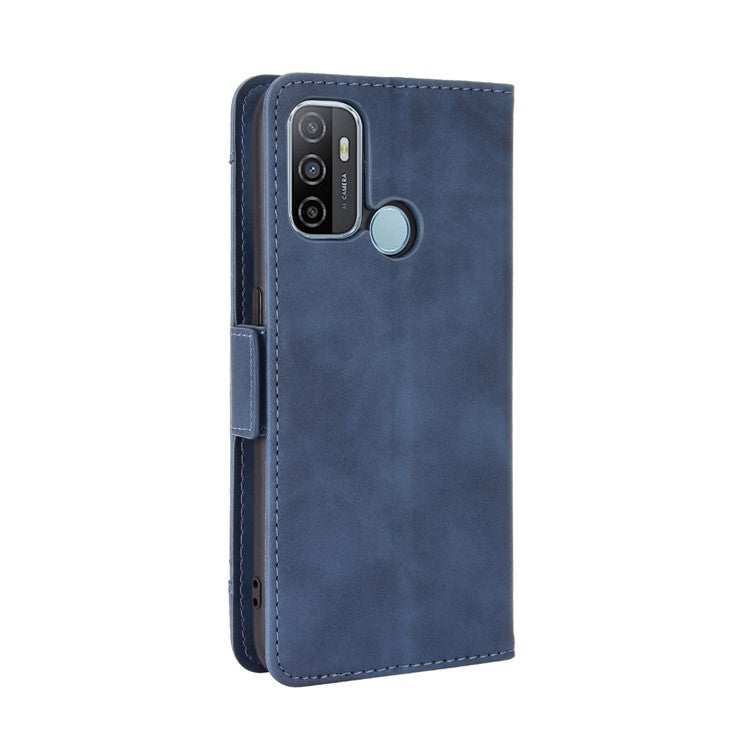 Multiple Card Slots Leather with Wallet Cell Phone Cover for Oppo A53/A32 (2020) - Blue