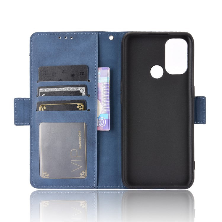 Multiple Card Slots Leather with Wallet Cell Phone Cover for Oppo A53/A32 (2020) - Blue