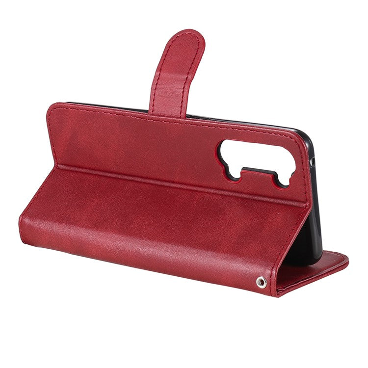 Wallet Zipper Pocket Leather Cover for Oppo Find X2 Lite/Reno3 - Red