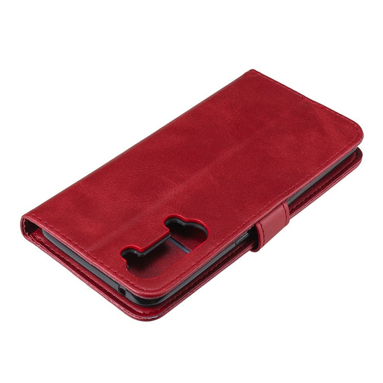 Wallet Zipper Pocket Leather Cover for Oppo Find X2 Lite/Reno3 - Red