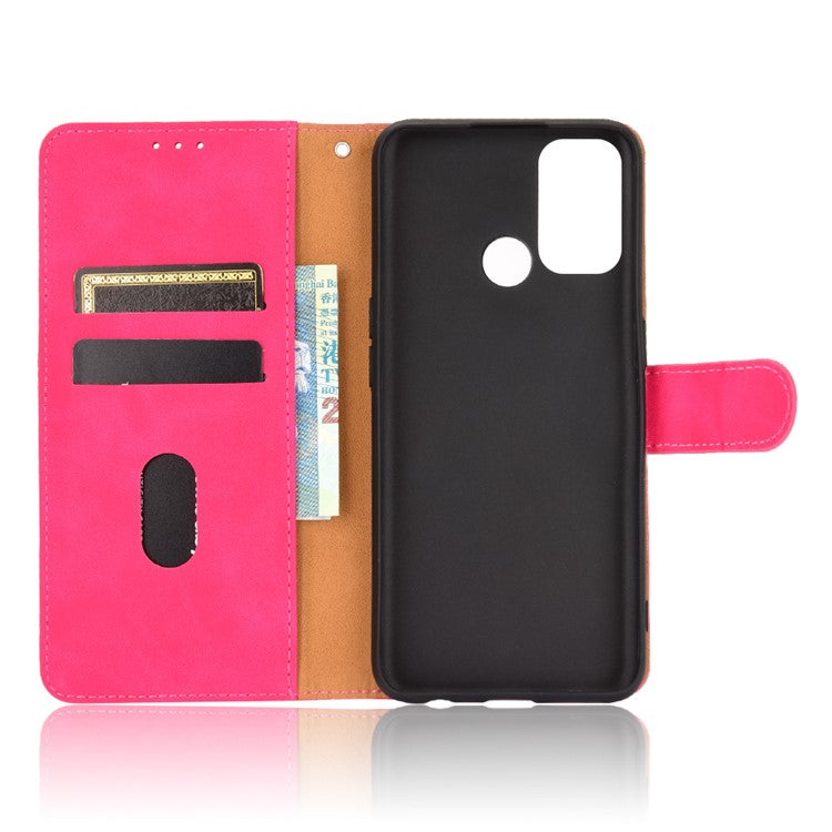 Silky Touch Leather Wallet Case for OPPO A53 (2020)/A32 (2020) - Rose