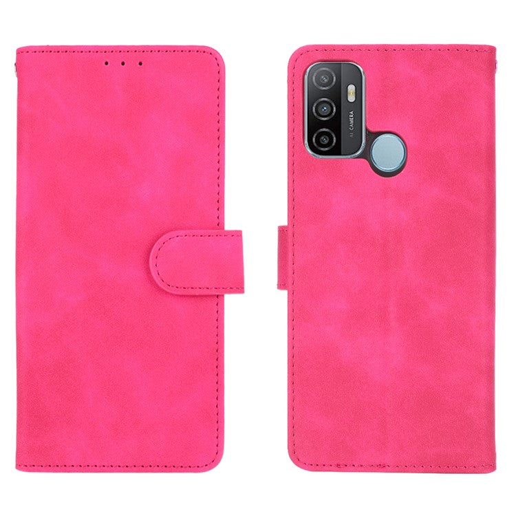 Silky Touch Leather Wallet Case for OPPO A53 (2020)/A32 (2020) - Rose
