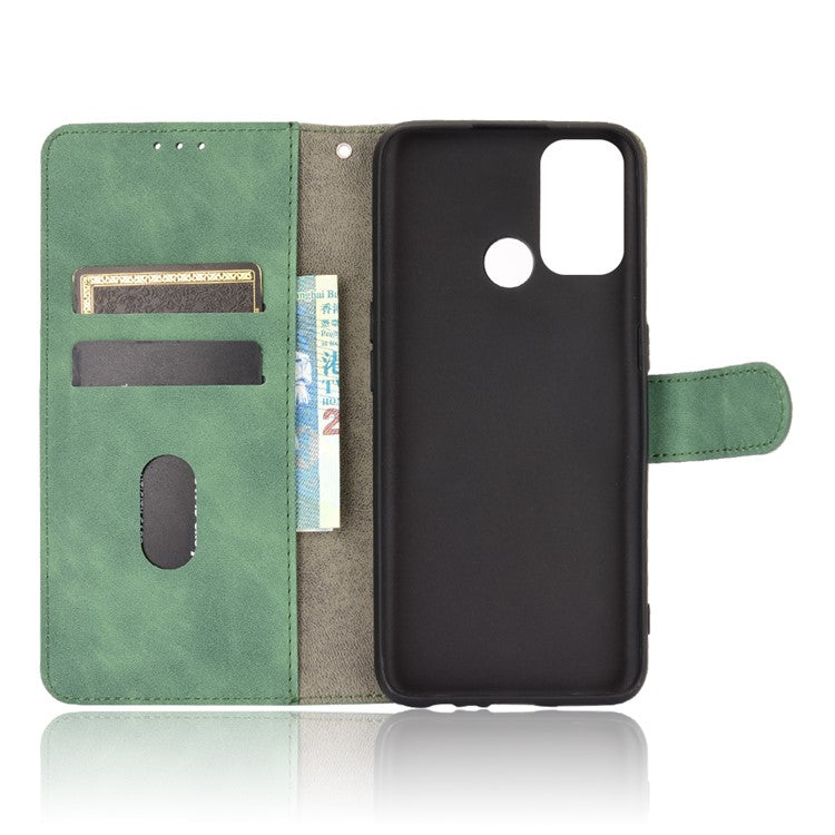 Silky Touch Leather Wallet Case for OPPO A53 (2020)/A32 (2020) - Green
