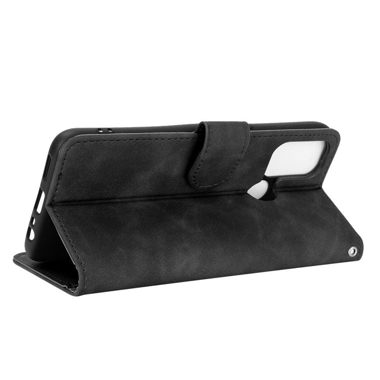Silky Touch Leather Wallet Case for OPPO A53 (2020)/A32 (2020) - Black