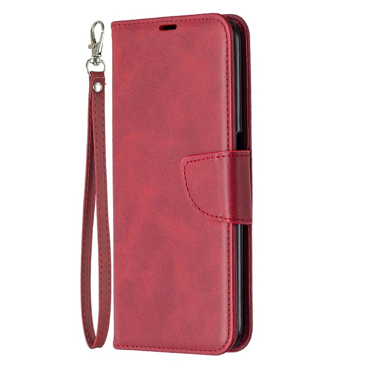 PU Leather Wallet Stand Phone Case for Realme 6 - Red
