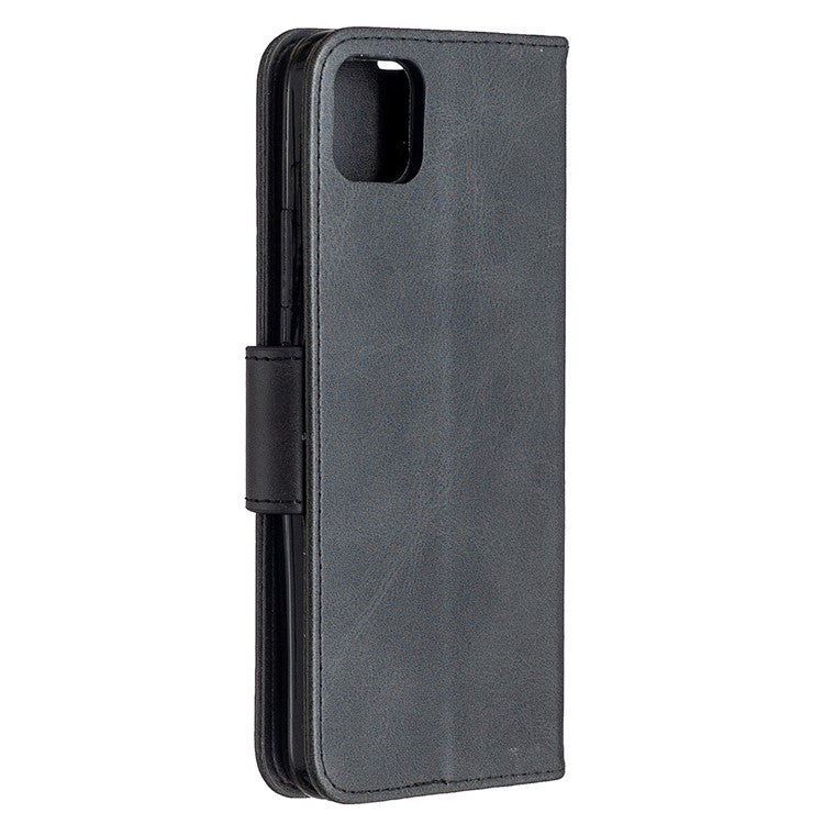 PU Leather Wallet Stand Phone Case for Realme C11 - Black