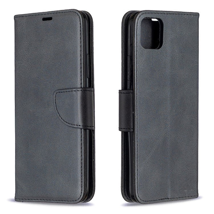 PU Leather Wallet Stand Phone Case for Realme C11 - Black