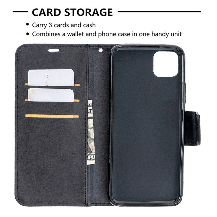 PU Leather Wallet Stand Phone Case for Realme C11 - Black