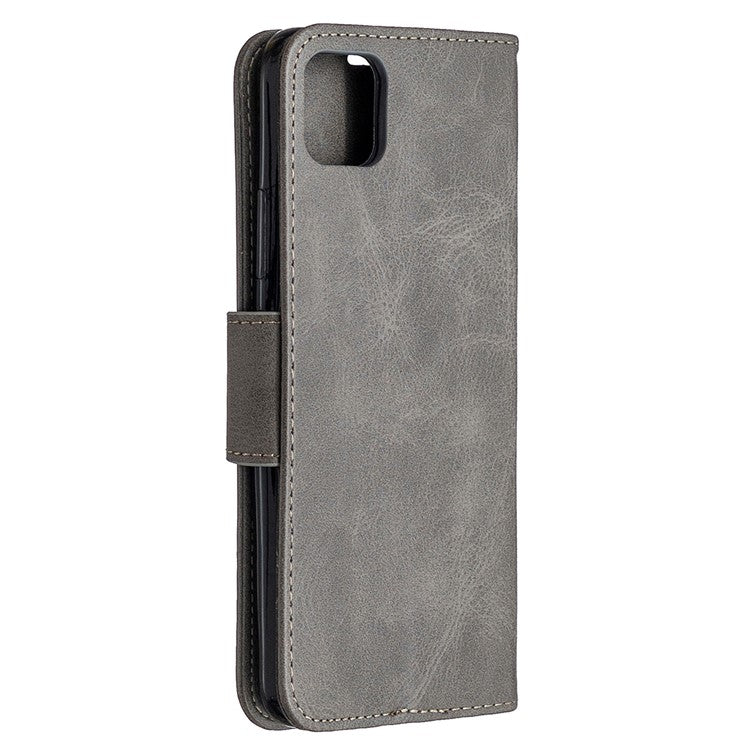 PU Leather Wallet Stand Phone Case for Realme C11 - Grey