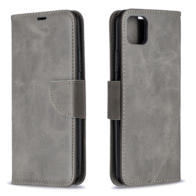 PU Leather Wallet Stand Phone Case for Realme C11 - Grey