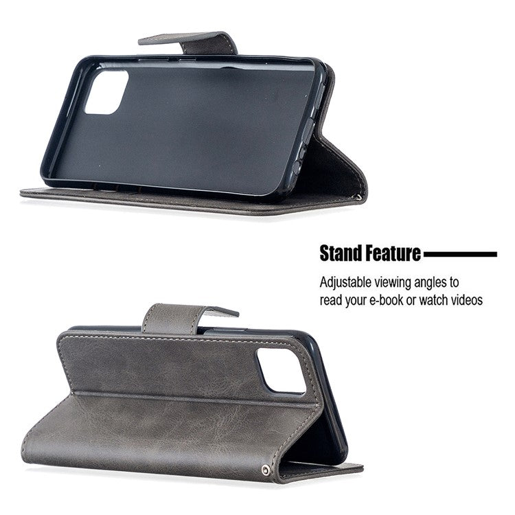 PU Leather Wallet Stand Phone Case for Realme C11 - Grey