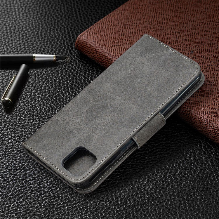 PU Leather Wallet Stand Phone Case for Realme C11 - Grey